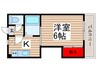 ロマネ北柏 1Kの間取り