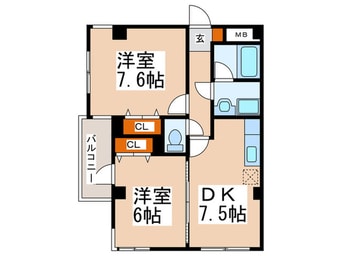 間取図 コンフォ－ル川和