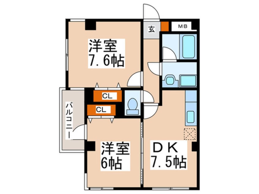 間取図 コンフォ－ル川和