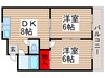 第１青木マンション 2DKの間取り