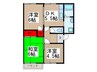 ドリ－ムハイツＢ 3DKの間取り