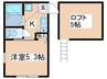 パピヨン相生 1Kの間取り