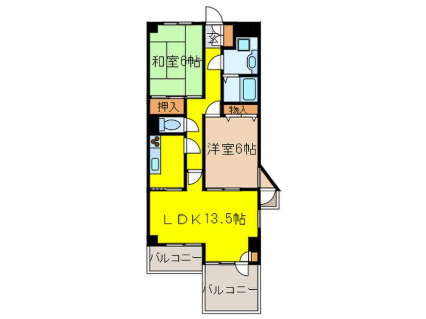 間取図 ライフ　ステ－ジ　桜