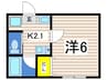 ノーブル竹之丸 1Kの間取り