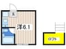 ノーブル竹之丸 1Rの間取り