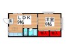 タチバナビューハイツ 1LDKの間取り