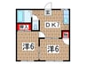 サンハイツ 2DKの間取り