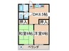 ハイネス車 2DKの間取り