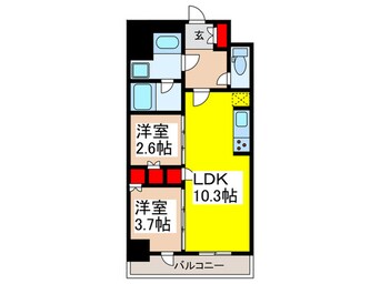 間取図 ﾌﾟﾗｳﾄﾞﾌﾗｯﾄ日本橋馬喰町