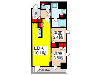 間取図 ﾌﾟﾗｳﾄﾞﾌﾗｯﾄ日本橋馬喰町