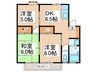 キャッスル三保Ⅰ 3DKの間取り