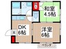 アズ－リ－雅 2DKの間取り