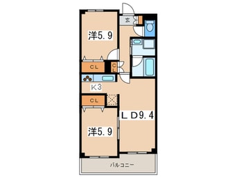 間取図 ベルコリンもえぎ野
