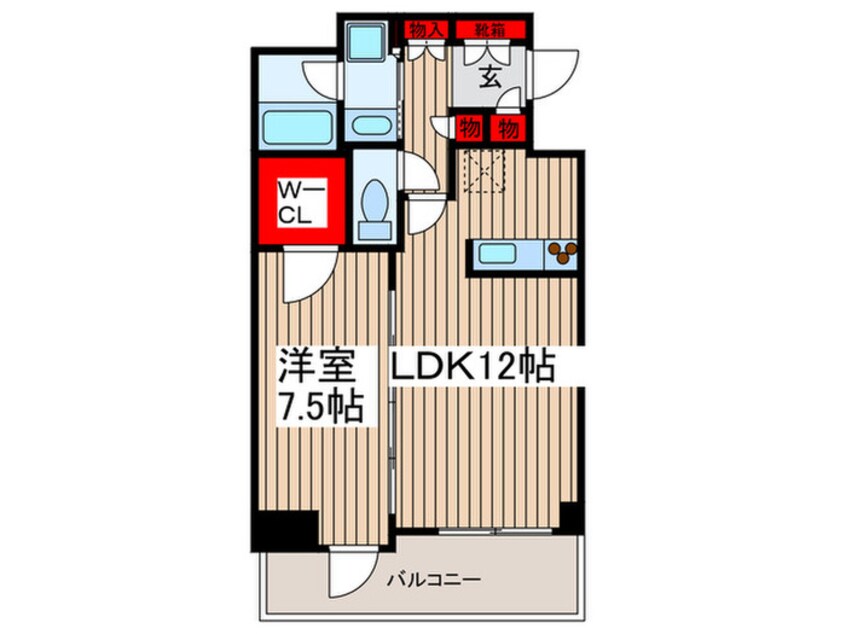 間取図 ｶﾞﾘｼｱ錦糸町ｽﾃｰｼｮﾝﾌﾛﾝﾄ（1402）