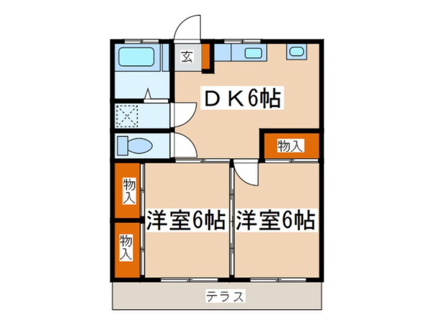 間取図 コ－ポ倉本Ｂ