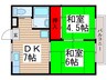 スカイハイツ 2DKの間取り