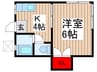 二宮コ－ポ 1Kの間取り