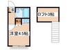 グランドール調布 1Rの間取り
