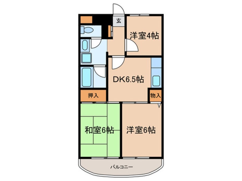 間取図 フルール三神三番館