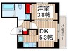 アーバハイツ六町2号館 1DKの間取り