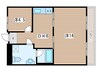 クリフハイツ３号棟 2DKの間取り