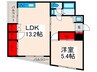 パルクレール日之出 1LDKの間取り