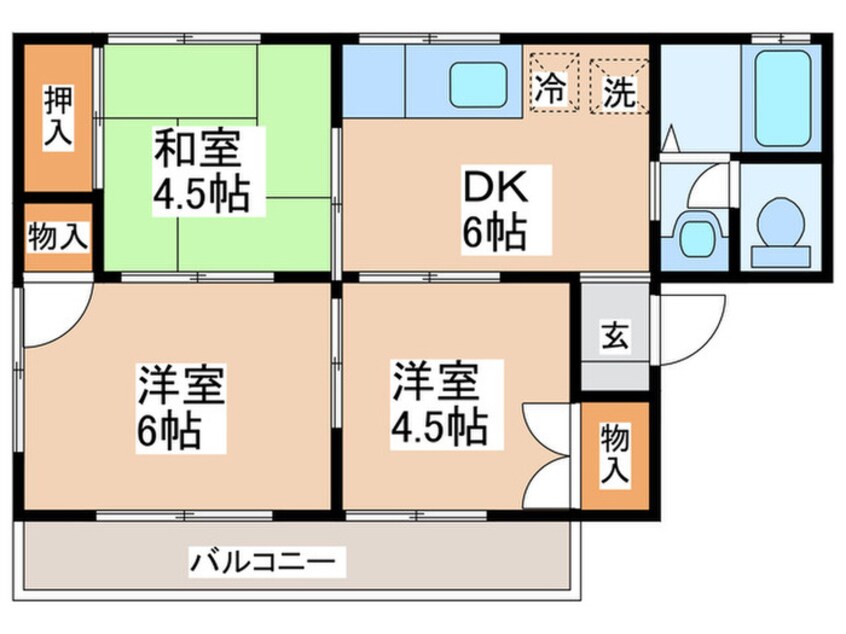 間取図 ｶｰｻｱｸﾞｱ　A棟