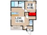 グランフォート蕨北町 1LDKの間取り
