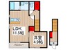 グランフォート蕨北町 1LDKの間取り