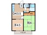 コ－ポサンライズ 2DKの間取り