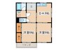若宮ハイツ 2DKの間取り