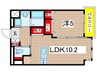 ラハイナ 1LDKの間取り