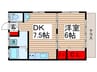 第２メゾン若竹 1DKの間取り
