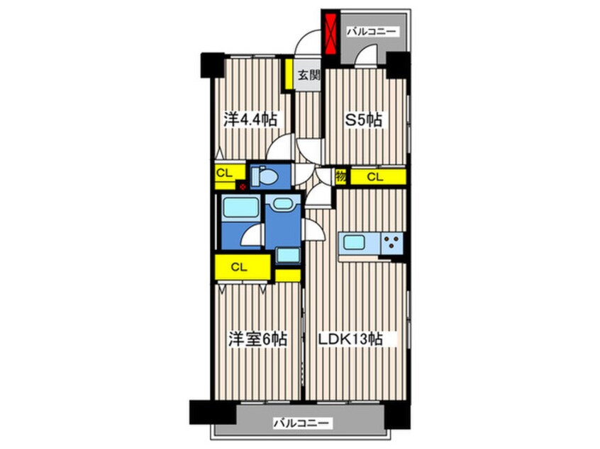 間取図 ｸﾚｽﾄﾌｫﾙﾑ横浜関内（５０９）