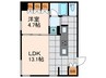 オモチアドオーヤマ 1LDKの間取り