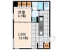 オモチアドオーヤマ 1LDKの間取り