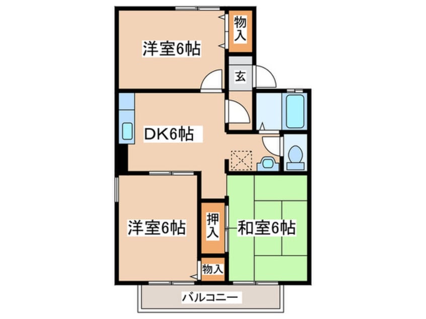 間取図 セジュ－ル大島Ｂ