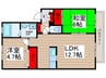 ベルデックス市川 2LDKの間取り
