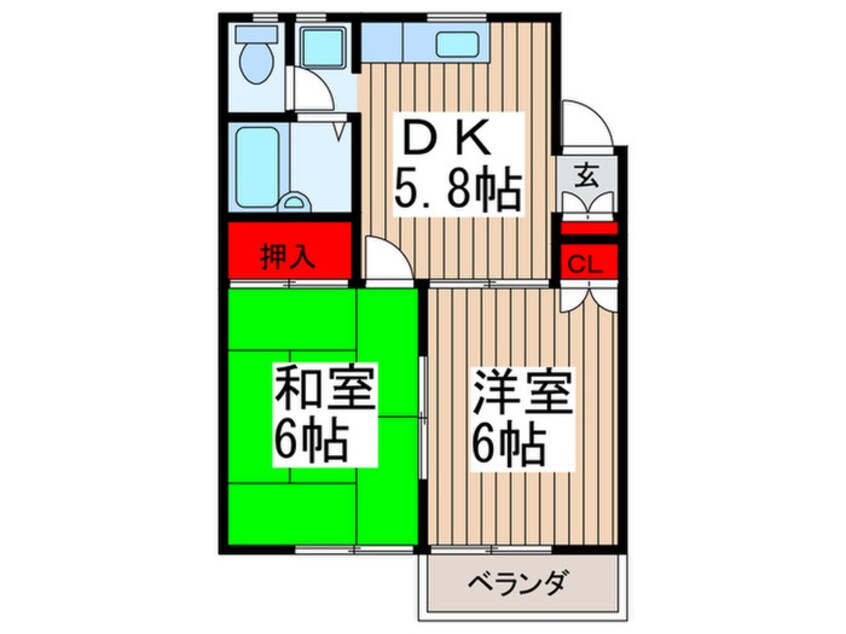 間取図 メ－プルハイツ