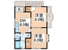 ブル－ヒルズＣ 2DKの間取り