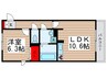 ガーデンハイツ・モッコク 1LDKの間取り