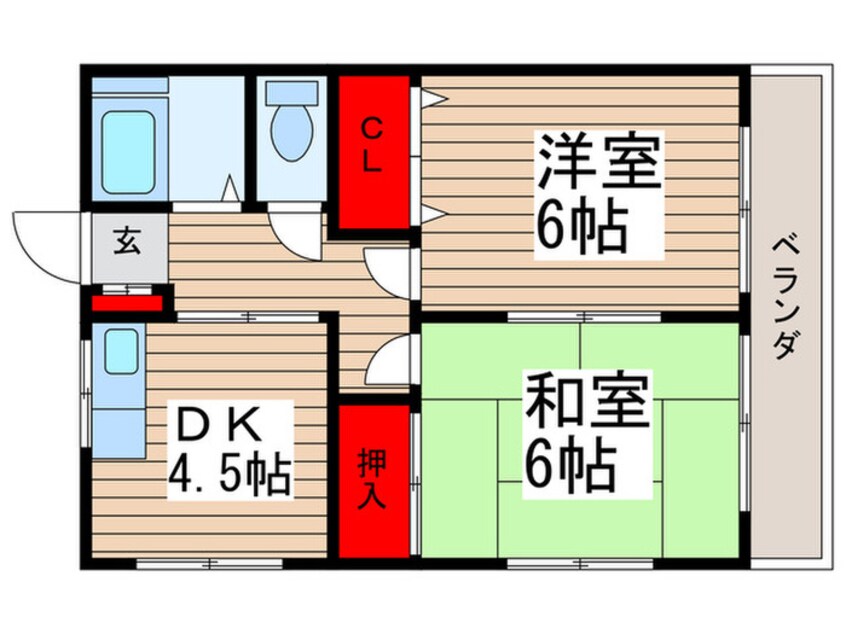 間取図 コ－ポ丸八