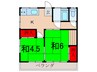 四つ葉荘 2Kの間取り
