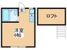 ロッケンハウス 1Rの間取り