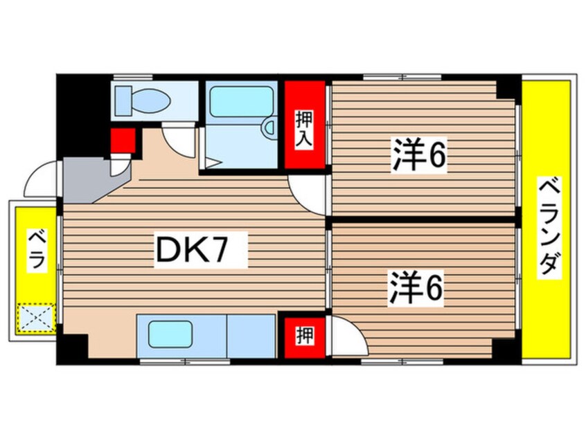 間取図 常盤ハイム(1号室)