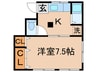 陣内荘 1Kの間取り