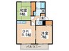 ウィンディアＡ棟 2DKの間取り