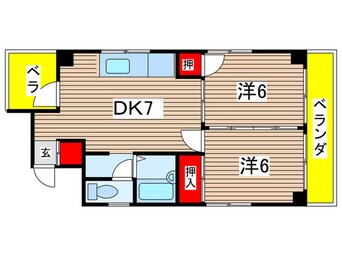 間取図 常盤ハイム(2号室)