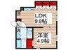 RATIO　KATSUTADAI 1LDKの間取り