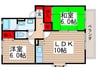 ボヌール北方 2LDKの間取り